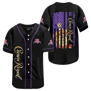 Stylish Whiskey-Themed Jersey Shirt for Men with Crown Royal Design Perfect for Baseball Jersey