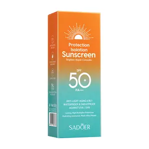 SADOER Facial Isolating Sunscreen - 80g, Sun Protection, Hydrating with Hydrating Agents, Moisturizing, Oil-Control, Non-Greasy, Skin Repair, Suitable for All Skin Types, Available in Multiple Packs,summervibes