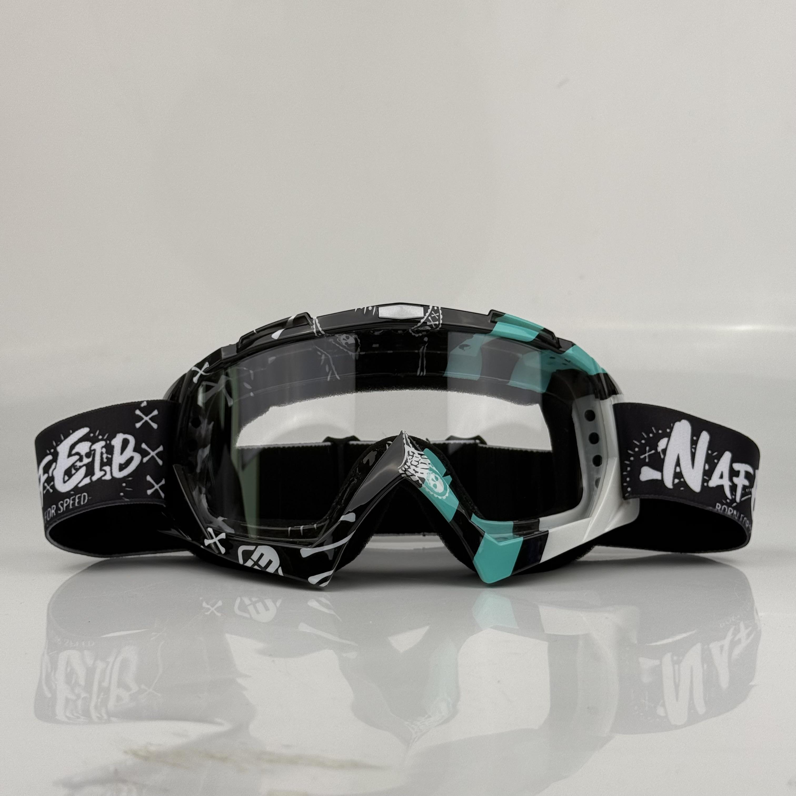 Motorcycle goggles with adjustable elastic strap and replaceable lenses, protective gear for riding, cycling, skiing, climbing, motorcycle accessories