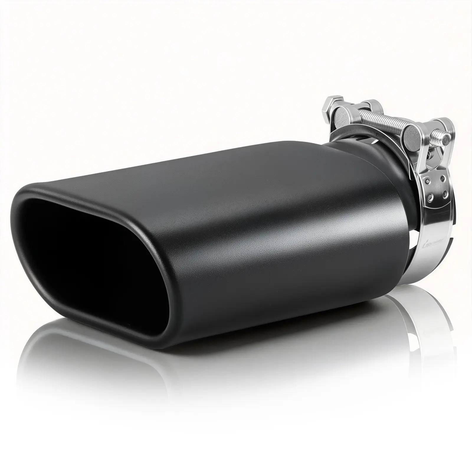 Upower Square Exhaust Tip 2.25/2.5/3" Inlet, 3" x 5.3-5.5" Outlet 9" Long Rectangle Exhaust Tip, Sliver / Black