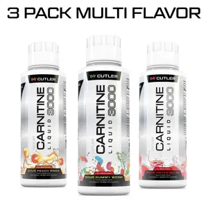 Cutler Nutrition 3000mg Liquid Carnitine 3-Pack | Multi-Flavor Pre-Workout Energy Sport Supplement, US Edition | This product is not intended to diagnose, treat, cure, or prevent any disease.
