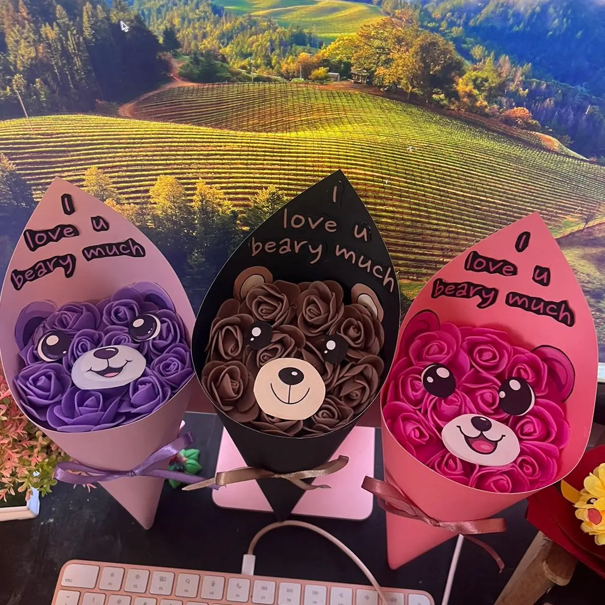 Cute Bear Bouquets handmade flower