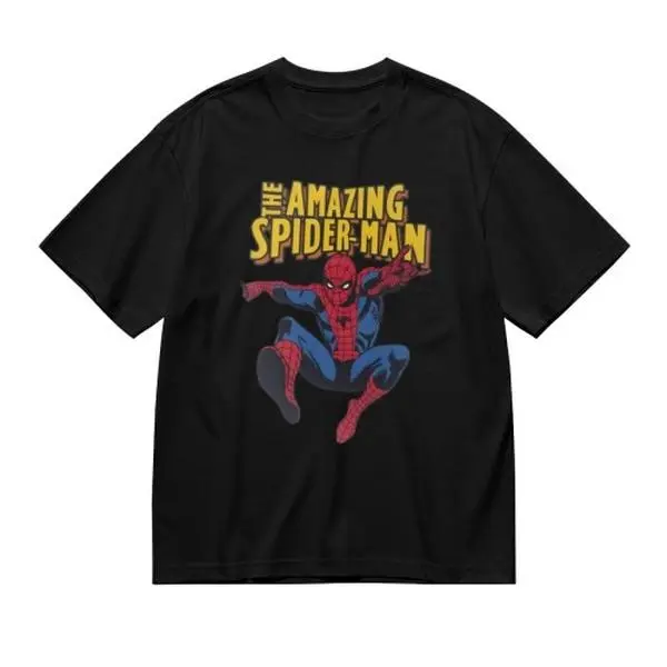 Marvel Spider-Man T Shirt Cotton Lightweight Crewneck Shortsleeve Streetwear Superhero Graphic Tee Everyday