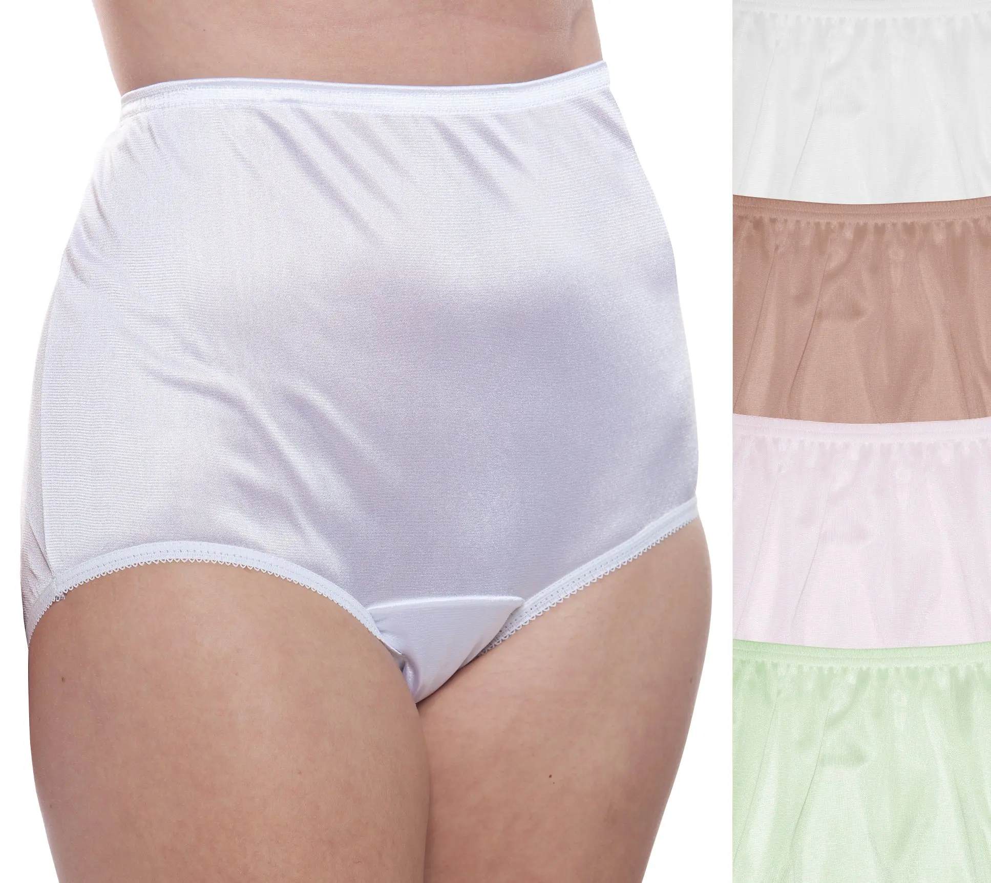 Nylon Brief Panty (Style 331/Plain Jane) 4 Pack in Classic Lights