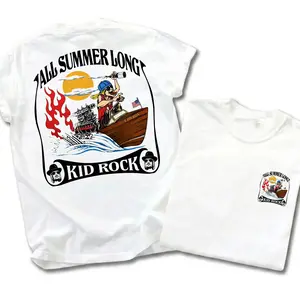 All Summer Long Tee, Kid Rock Inspired womenT-Shirt, Summer Vibes Graphic Shirt, Gift For Kid Rock Fans, Country Rock Music Tee, MADE IN USA