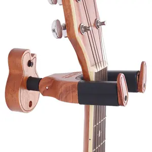 1PC Guitar Wall Mount Hanger Guitar Hook Stand Auto Lock Guitar Wall Hanger with Guitar Pick Necklace