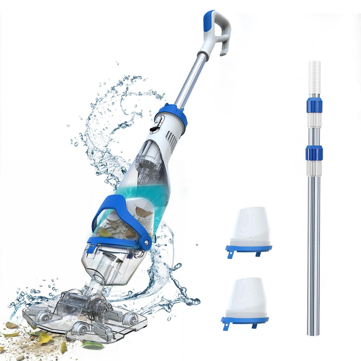【Spring Cleaning】Enhulk Newest PC18 Pool Vacuum for Above Ground Pool with Telescopic Pole, Running time up to 1H, Handh