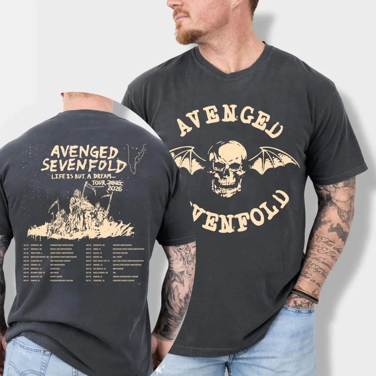 Avenged Sevenfold Life Is But A Dream Tour 2026 T-Shirt, A7X Band Shirt, Metal Concert Tee, Rock Band Merch Gift 7KQ