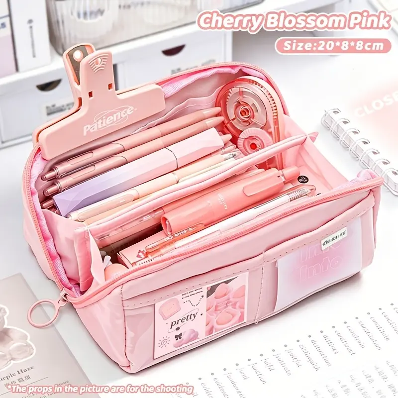 A 9-layer large-capacity multi-compartment storage bag, Office Supplies, available in multiple colors, is an ideal pencil case, Study Tool, for students to store stationery and a great helper for daily work organization - essential for cashback