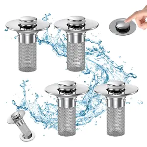 Multipurpose Drain Hair CatcherPortable Shower Drain Hair Stopper with rubberLeakproof Ring, Universal Drain Cover Hair Filteifor Sink Bathtub Shower,Stainless Steel MetalPop Up Sink Stopper, Anti-clogging filter,
