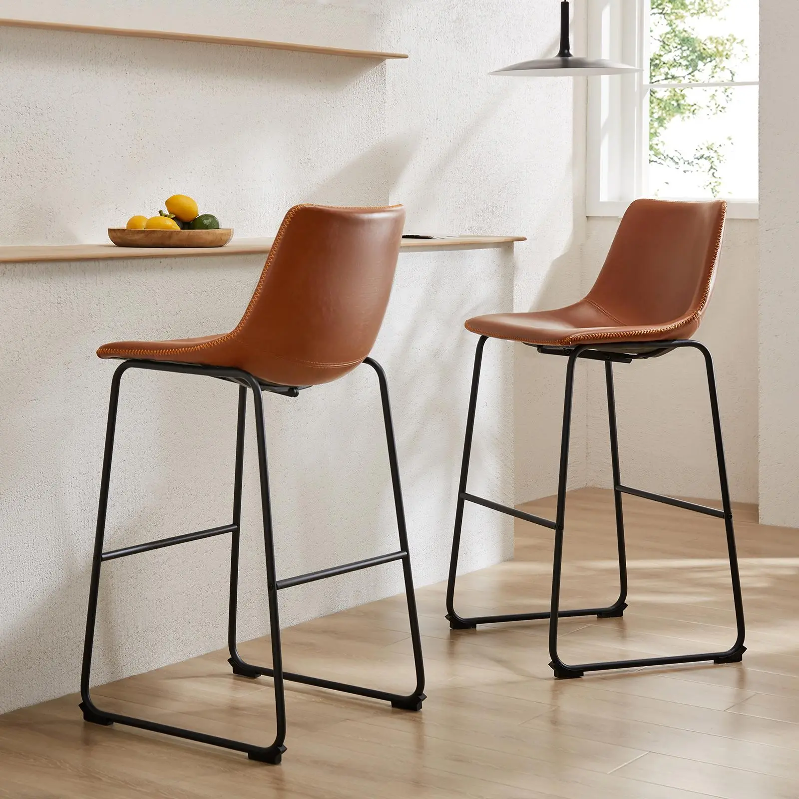 Bar Stools, Leather Bar Stools, Modern Bar Stools with Backrest, Counter Stools, Armless Bar Stools with Metal Feet, Footrests Bar Stools, Leather Bar Stools, Modern Bar Stools with Backrest, Counter Stools, Armless Bar Stools with Metal Feet, Footrests