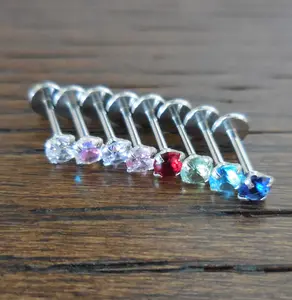 20G 18G 16G Tiny Threadless Push Pin Labret Stud  3mm  Tragus stud  Flat Back Earring  Nose Stud  Cartilage Ring  Triple Helix