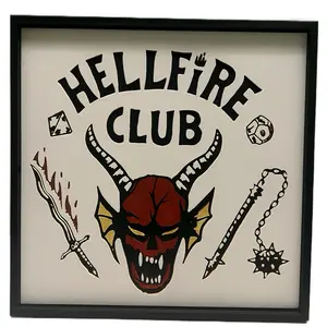 Hellfire Club Fan Art 3D Printed Wall Art 8x8 Framed DnD-Inspired Gaming Decor Stranger Things