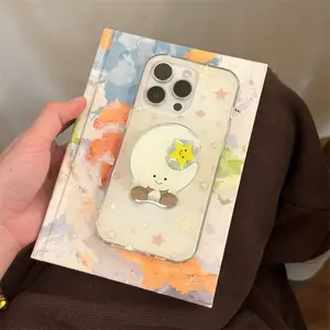 iPhone 13/16/17 Pro Max | Ink Splatter Starry | Moon Stand | Best Friend Gift Edition | Compatible with iPhone 11, 12, 13, 14, 15, 16, 17 Pro Max | Protective Cover, Accessories