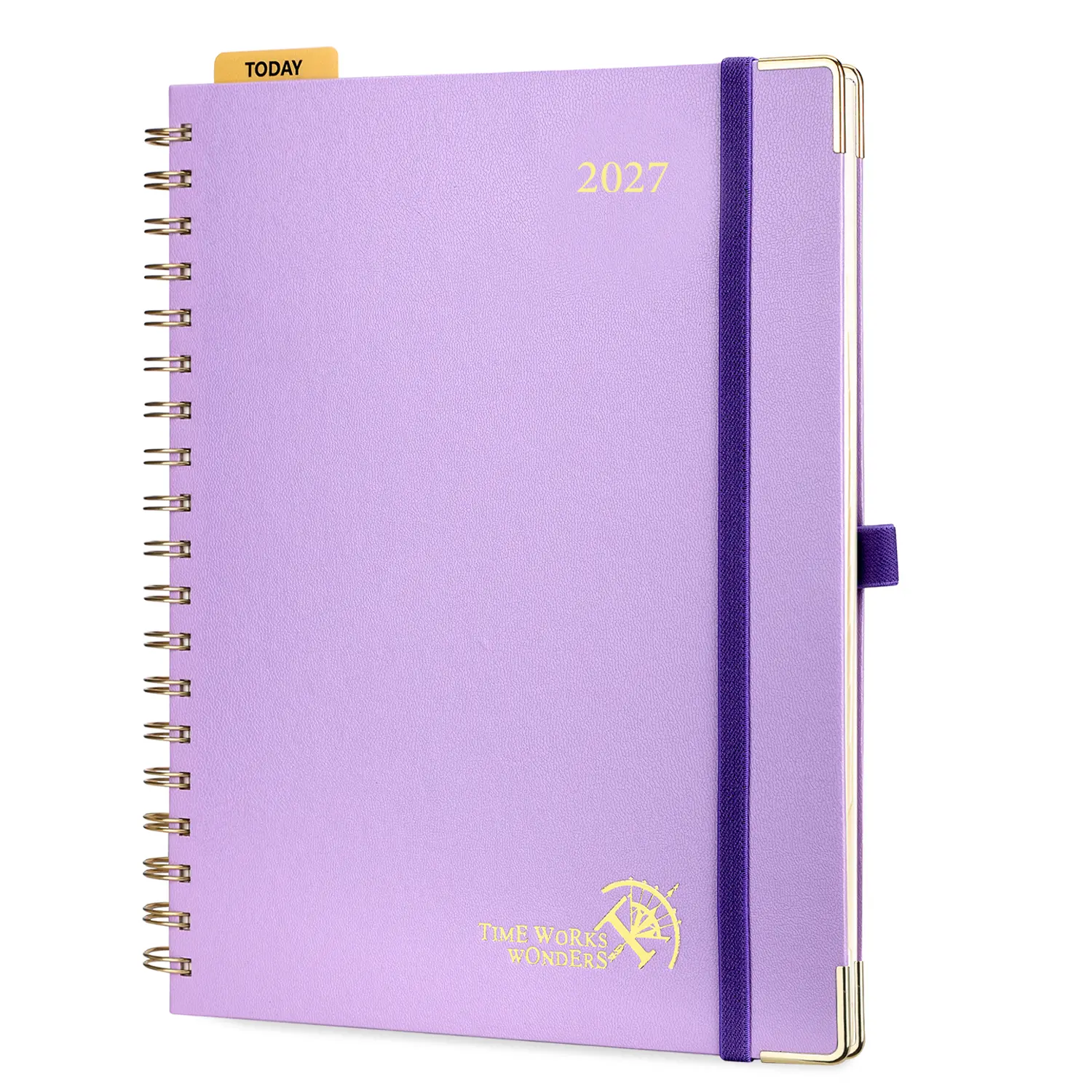 POPRUN 2027 Weekly Planner Large Size 10x8 Spiral HardCover Daily Weekly Monthly Calendar with Hourly Schedule Monthly Tabs Office Stationery Supplies