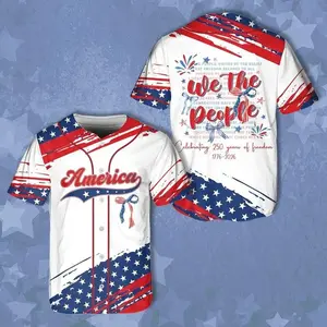 Celebrating 250 Years of Freedom Baseball Jersey, America 1776–2026 We The People Patriotic Jersey, 4th of July Independence Day Gift