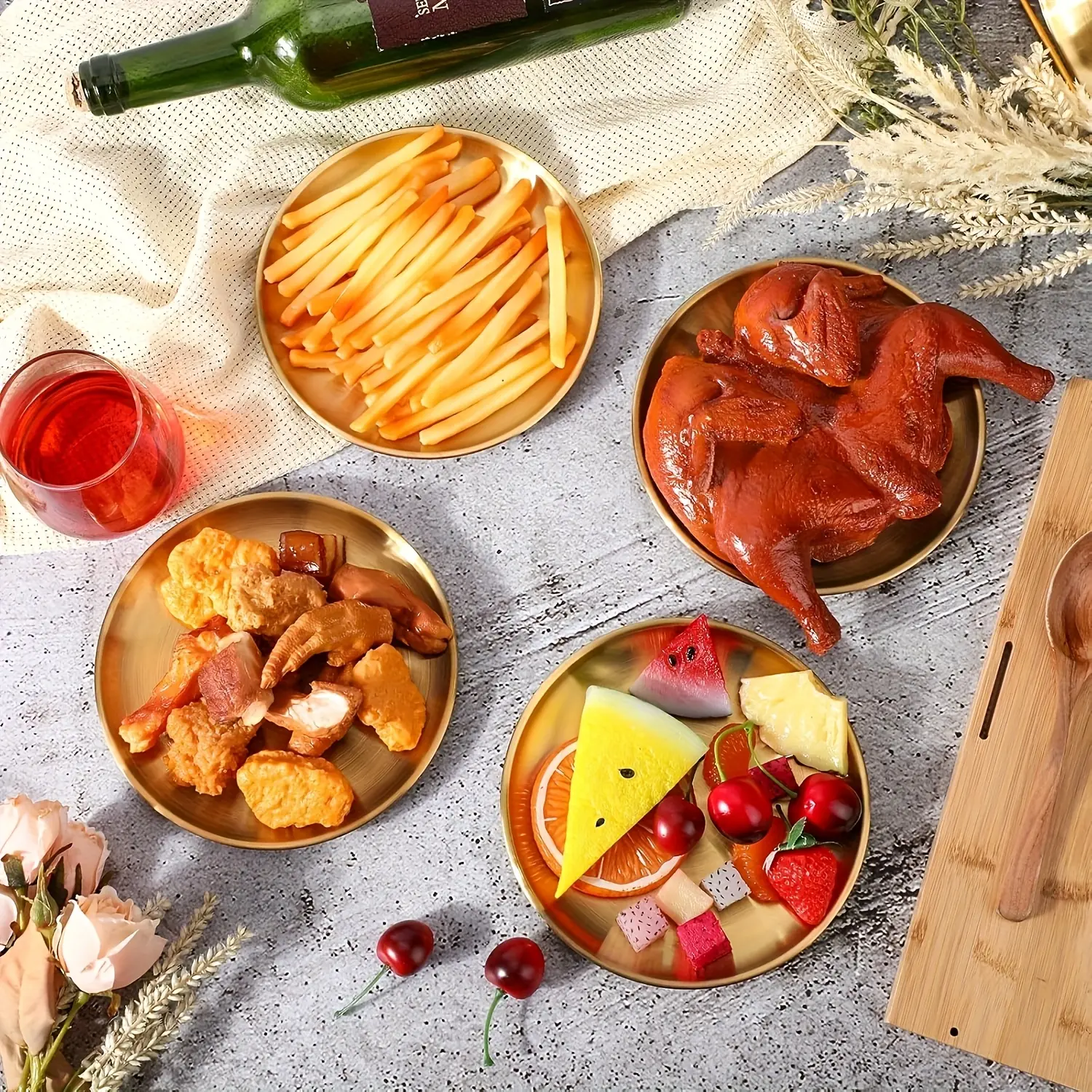 12pcs Stainless Steel Western Dinner Tray, Sleek & Durable Design, Dishwasher Safe, Multi-Purpose, Easy to Clean, Home Kitchen, Restaurant, Picnic
