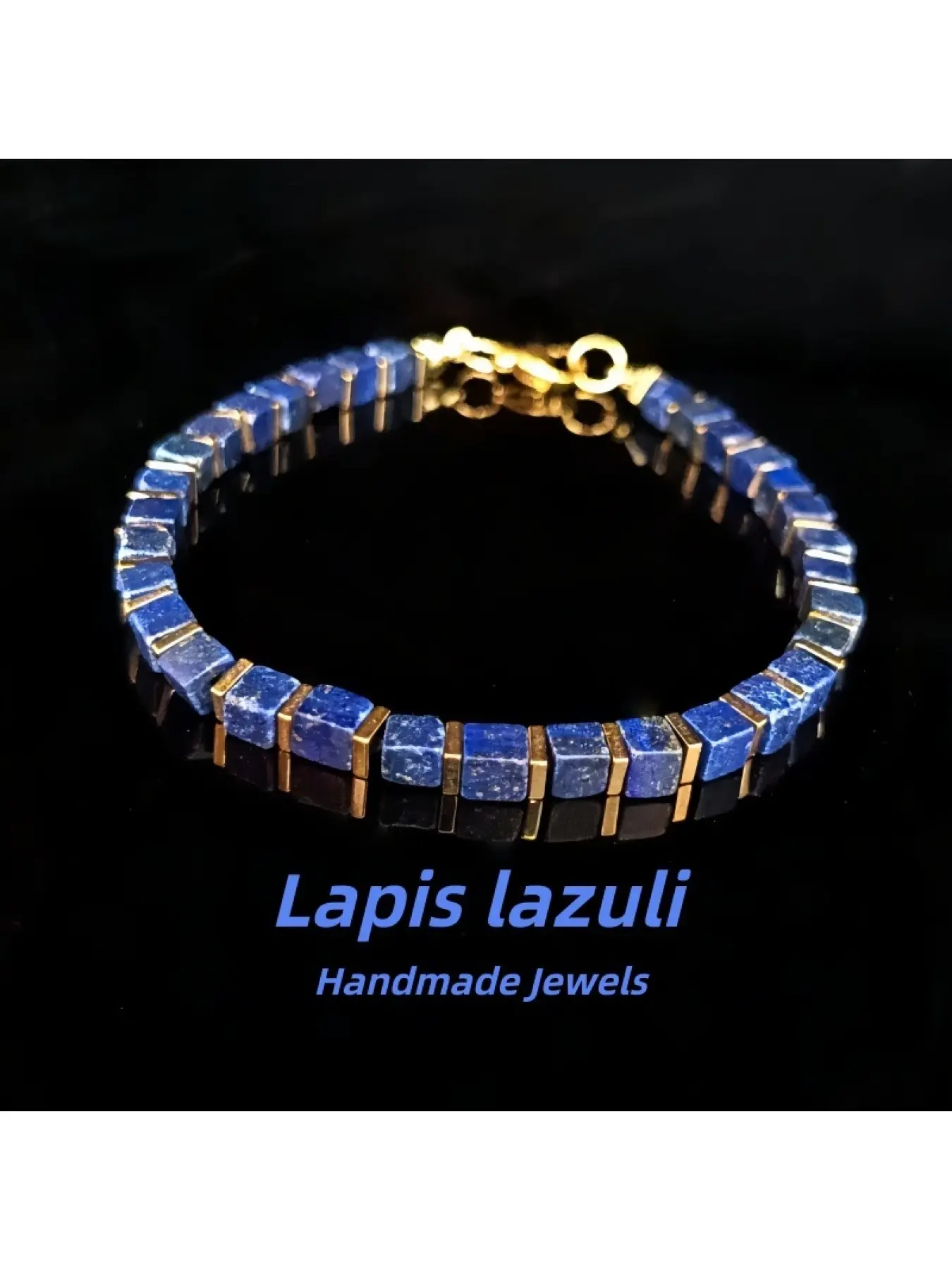 1-piece bracelets, High Quality Bracelet, made of natural lapis lazuli stone. New designs for cross-border use. Attracting wealth, prosperity. Handcrafted natural stone jewelry gentle on the skin. Suitable for daily wear and as a gift