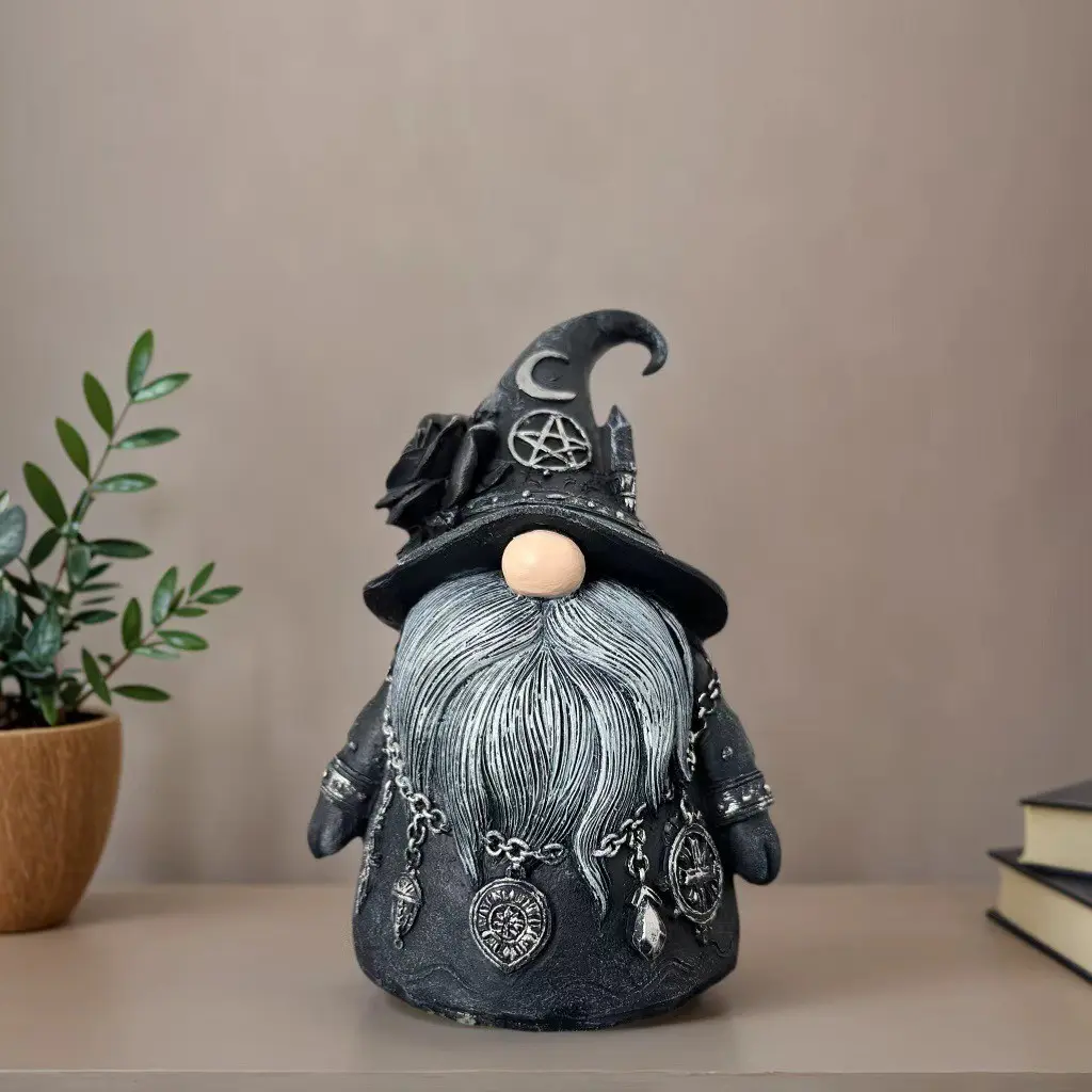 New Gothic Gnome Statue, Resin Statue, Resin Figure, Gothic Figurine, Figurines Decor, Unique Design, Home Office Desktop Decoration, Home Decor Sculptures, Unique Desk Ornament, Perfect Gift for Goth Lovers, Trendy Decor Piece, Decorative Sculpture
