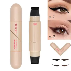 Rotating Eyeliner Stamp Pen Dual-Head Design with Wing Stamp Quick-Dry Long-Lasting Smudge-Proof for Easy Cat Eye Sharp Winged Lines All-Day Waterproof Makeup