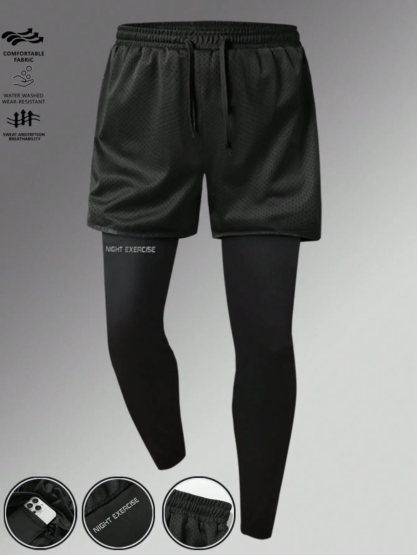 Unisex Athleisure Casual Shorts - Breathable Mesh Athletic Bottoms with High Support, Sweat-Wicking, Lightweight Workout Design, Phone Pocket, Ideal for Outdoor Workout & Running (Father's Day Gift), Lightweight Workout Shorts