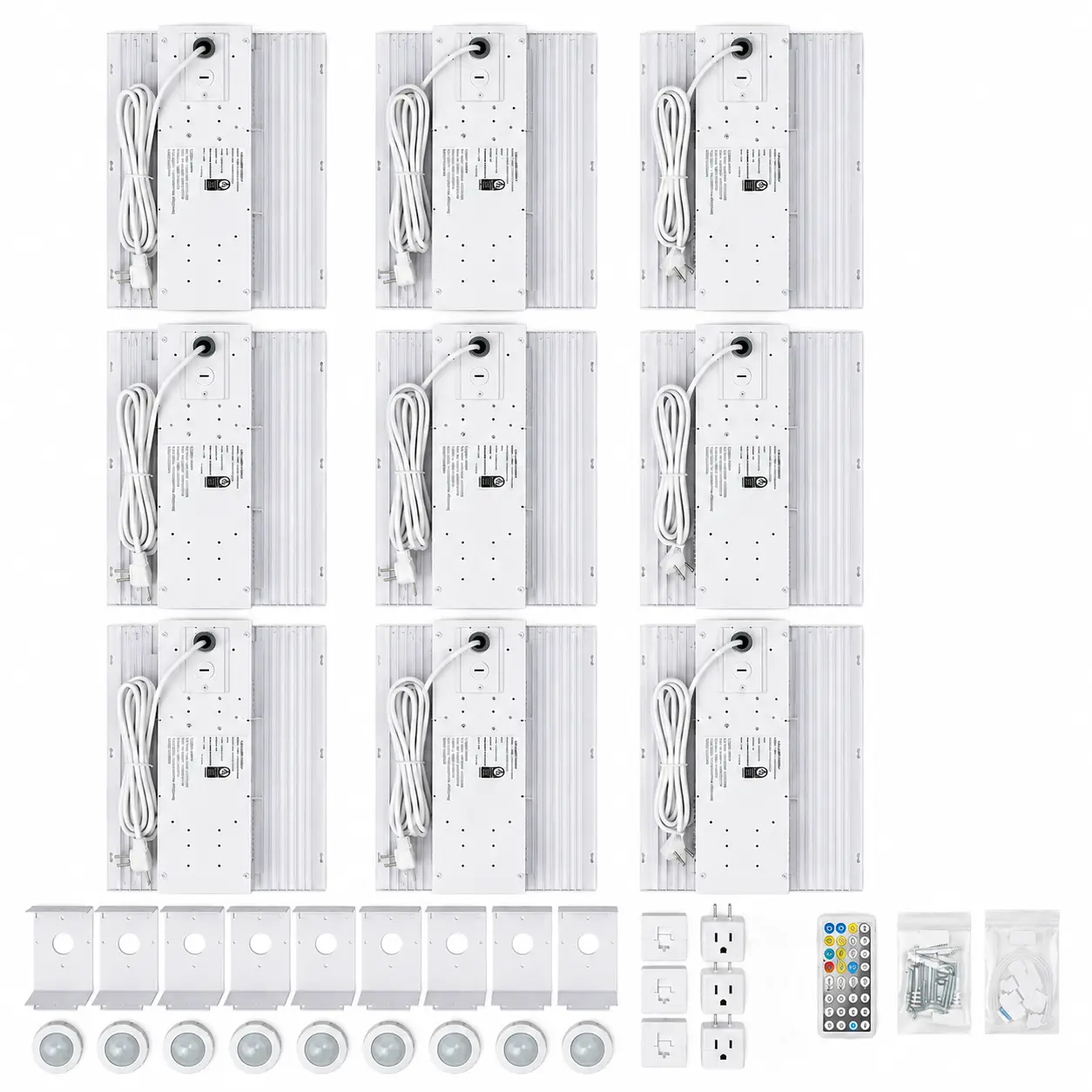 Lit Garages Trio 9-Light LED Garage Lighting Kit – Complete 3-Car Garage Lighting System