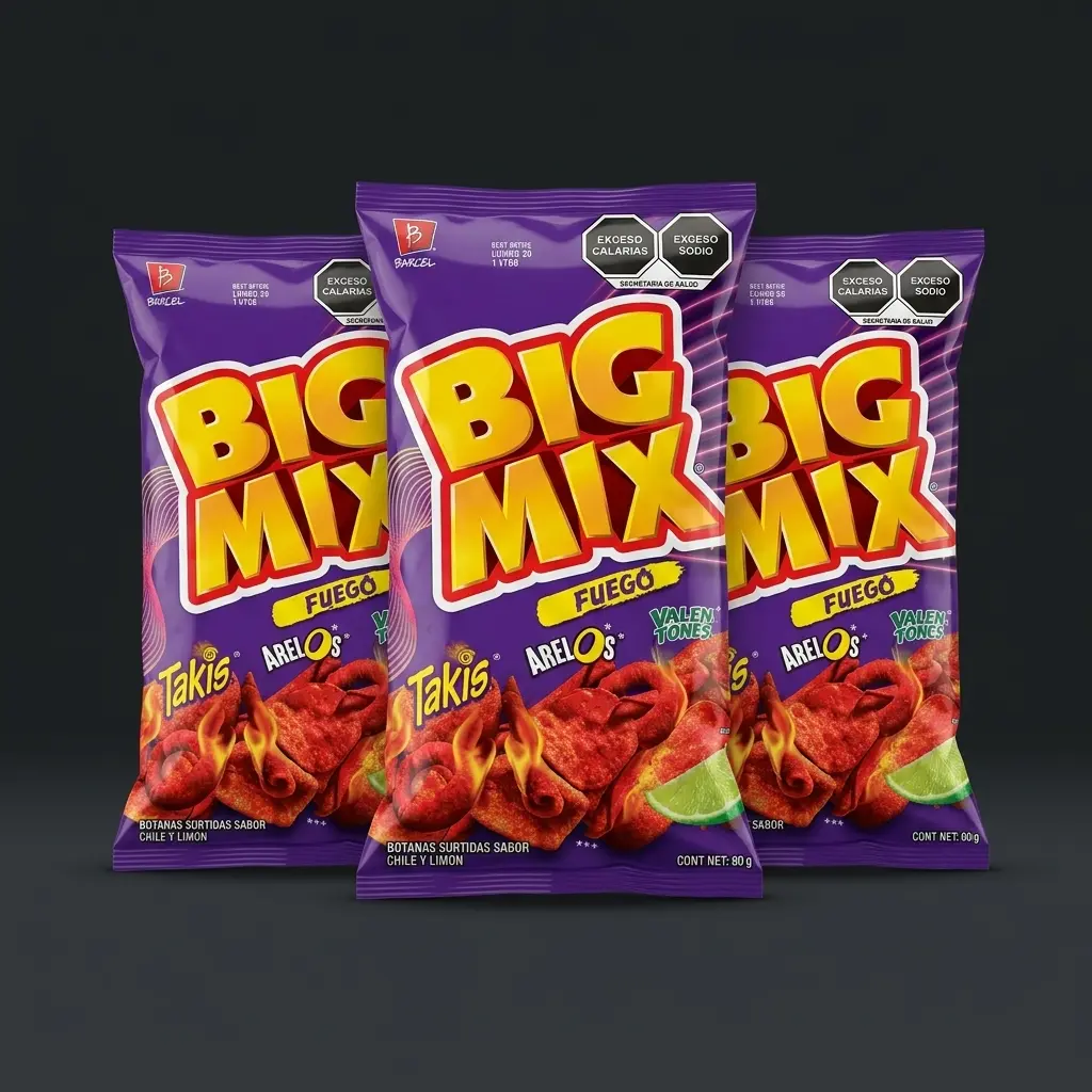 Big Mix fuego (pack variants 80grams) spicy and crunchy.
