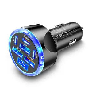 40W Fast Charger – 6-Port USB Charging Station | 2 USB-C + 3 USB-A + 1 PD | Ultimate Power Hub for iPhone & Android! Portable Black Protection