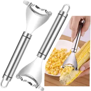 2 count Corn Peeler Corn Planer Thresher Stainless Steel Corn Peeler for Corn On the Cob Corn Kernel Remover Tool Magic Corn Stripper Tool Corn  Corn Scraper with  Handle for Kitchen