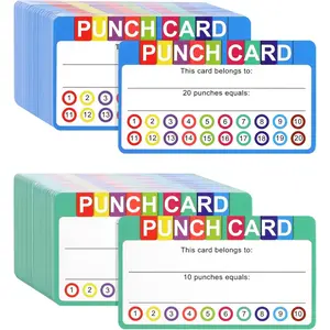 Punch Cards for Classroom, 240 Pack  Behavior Reward Punch Cards, Incentive Punch Card for , Business, Students, Teachers, 2 Styles