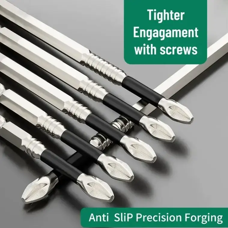 High Magnetic Screwdriver Bit Set - 9 Piece K5 Impact-Resistant Non-Slip Drill Bits - Non-Slip Electric Screwdriver Bit Set - 25 50 65 70 75 90 100 120 150 (9 Pieces), Wear Resistant Steel, Multipurpose Household Hardware Tools