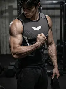 Men's Fitness Top, Casual Running Quick-Dry Breathable Tight Fit Short Sleeve T-Shirt, Gym Training, Night Run, Daily Wear, Comfortable