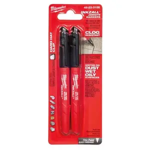 Milwaukee 48-22-3105 2PK INKZALL Black Fine Point Marker Milwaukee 48-22-3105 2PK INKZALL Black Fine Point Marker