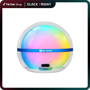 TikTokShopBlackFriday OLIGHT Sphere C Smart Night Light, Rechargeable USB-C Nursery Night Lamp, 75 Lumens StepLess Dimming, APP Control Ambient Lighting, Portable for Kids, Camping, Bedrooms (Type-C Cable Excluded)