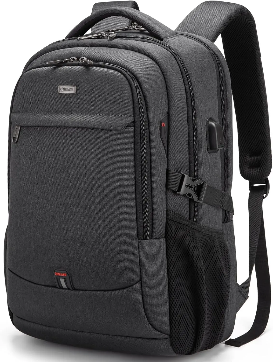 DUSLANG 17 Inch Laptop Backpack for Travel Water Resistant College Backpack for Men/Women Laptop Bag with USB Charging Port,Black Gift