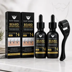 Buy 1 get 1 free! Beard Care Kit - Serum & Derma Roller Combo, Nourishes Patchy Areas, Enhances Beard Density Appearance, Lightweight & Portable, Suitable for Home and Travel