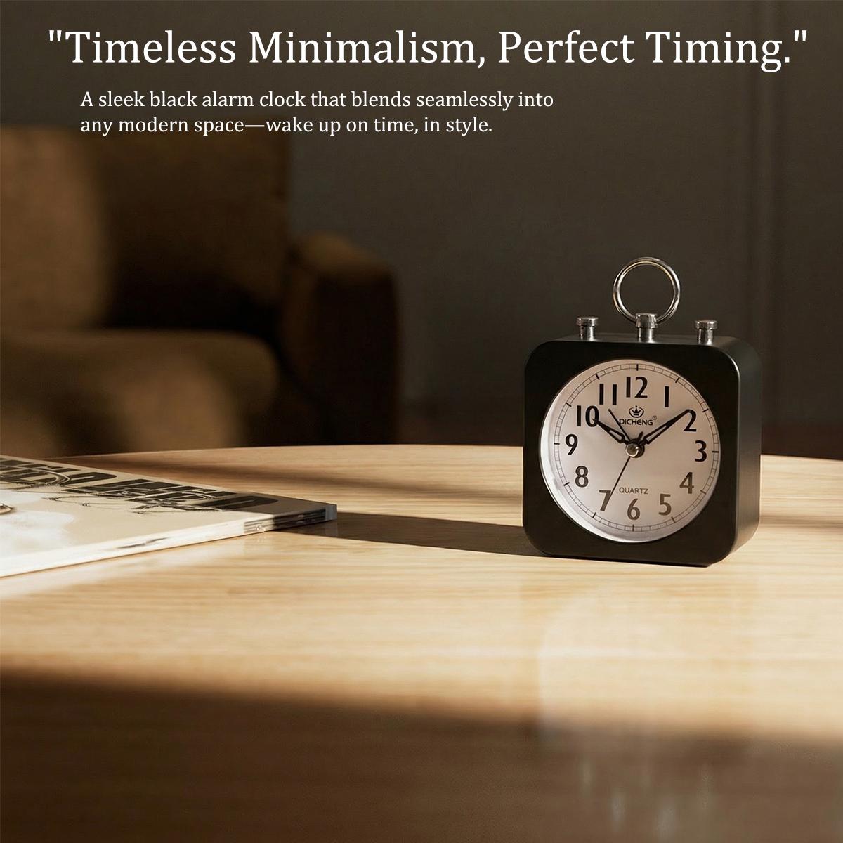 Retro Silent Analog Alarm Clock Battery Operated No Ticking Sound with Snooze for Bedroom