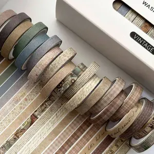 20 Rolls Thin Paper Tape, 7mm X 3m, Multiple Patterns, Self-Adhesive Craft Tape, DIY Decorative Stickers, Gift Wrapping, Scrapbooking, Art Stickers