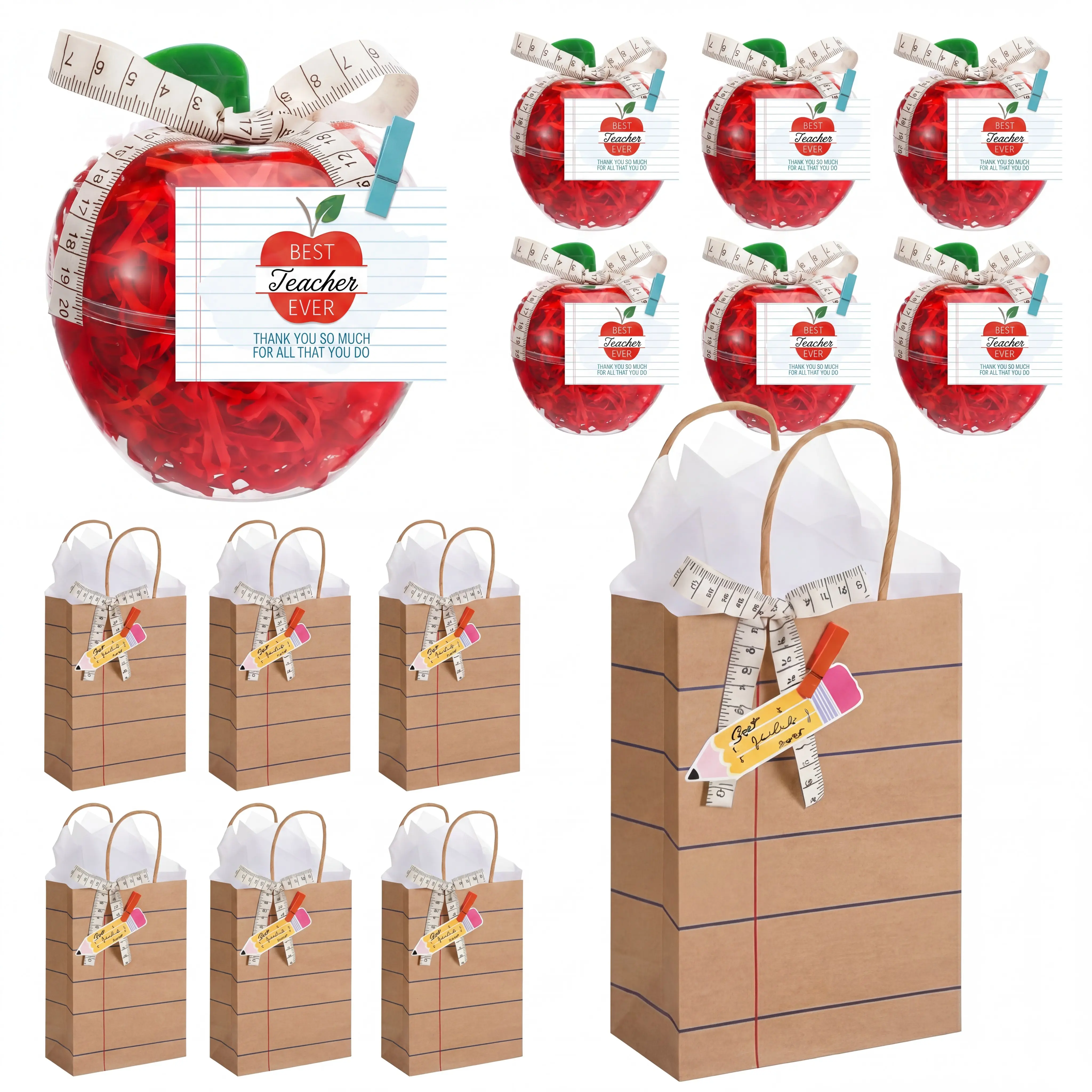 6/12 Pcs Back to School Teacher Gift Apple Container Plastic Candy Boxes for Teacher Student,School Classroom Apple Themed Party Decorations,Welcome Class Rewards Birthday Party Teacher Appreciation Gifts