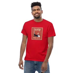 MAGA USA 4th Of July Trump 2024 T-Shirt ( American Flag on Right Sleeve) )