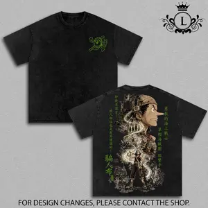 Usopp - Sanji - One Pieceee Anime Double Printed Vintage Washed Unisex Oversize Anime Manga Washed Heavyweight Cotton T-shirt, gifts For Anime Fan, Anime Lover