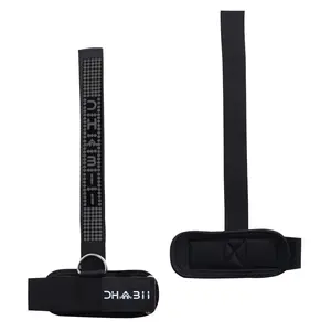 Dhabii Cuffed Lifting Strap with Steel D Ring for Cable Machine and Lifting Workout - Useful Cuff Ring Straps for Unisex Use
