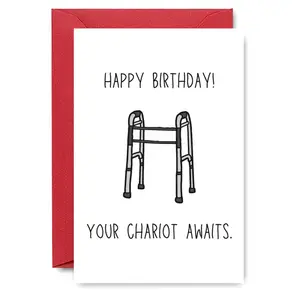 Funny 60th Birthday Card, Mobility Humor Card with Envelope, Greeting Card, Birthday Gift for Senior Friends & Retirees, Retirement Party Decor