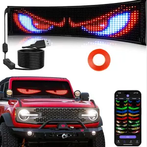 Scrolling LED Sign, Programmable Flexible LED Digital Display, Smart APP Control & Remote Control Custom Text DIY Pattern Animation Matrix Panel Board Banner LED Lights for Car Concert Party Bar Hotel Store Decor