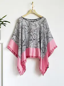 French Bohemian Stripe Print Silk Feel Shawl, Fitted Design, Windproof Sandproof Soft Scarf Wrap, Boho Style Shawl, Fashionable Versatile Accessory for Stylish