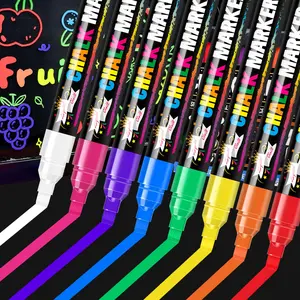 Erasable Liquid Chalk Marker Pen, 8 Color Fluorescent Board Pens, Glow Markers, Dustless Ink, Ideal for Blackboard, Menu Boards, Windows, Glass