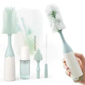 Momcozy Baby Bottle Brush Set, Innovative Press Design, Foam Production, Ideal for Bottles, Nipples & Accessories