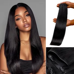 [Lowest Price] LASHEY  Invisible Clip-Ins 100% Virgin Human Hair Extensions  Ultra Soft Zero Trace Clip-ins Invisible Edge Silky Straight Natural Ends Instant Volume Length 2 Packs for Full Head#TikTokShopStockUp #SummerVibes