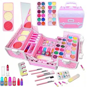 Layered Princess Makeup Case - All-in-One Kids Cosmetics Set with Real Washable Makeup | Portable & Easy Storage | Ideal Birthday/Children's Day Gift  #KidsBeautyKit #PretendPlay