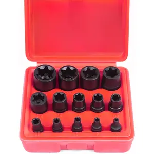 D ProTool Hub 14-piece E-TORX socket set — premium female Torx socket set, ultimate star socket set, torque socket set, external Torx socket set